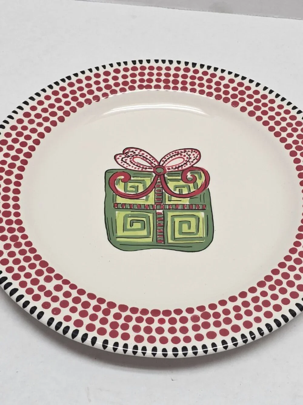 Caffco Simply Christmas Holiday Salad Desert Plate 9” M Bagwell Present Gift Box